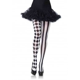 Collants arlequin - Noir/blanc