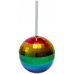 Vaso con bola de discoteca...