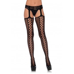 Faux Lace Up Dual Net...