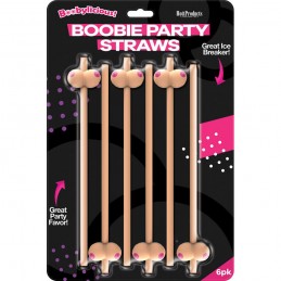 Boobie Straws 6 Pk - Flesh...