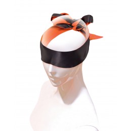 Écharpe orange en satin noir