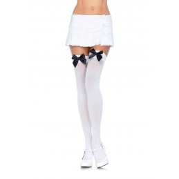 Nylon Thigh Highs With Bow...