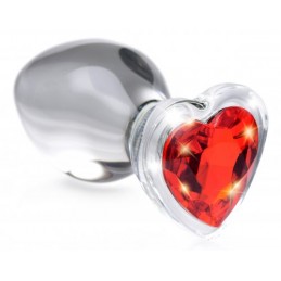 Red Heart Gem Glass Anal...
