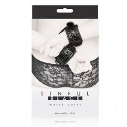Sinful Wrist Cuffs - Black