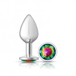 Rainbow Round Gem Silver...