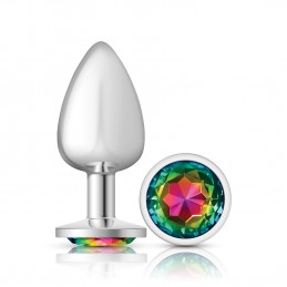 Rainbow Round Gem Silver...