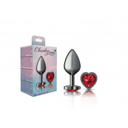 Deep Red Heart Gem Gunmetal...