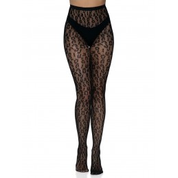 Collants résille léopard -...