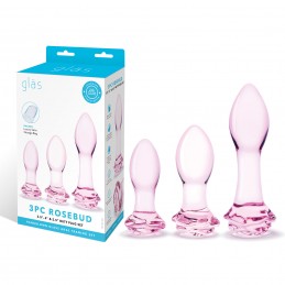 3 Pc Rosebud Butt Plug Set...