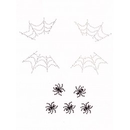 Spider Web Face Jewels Sticker