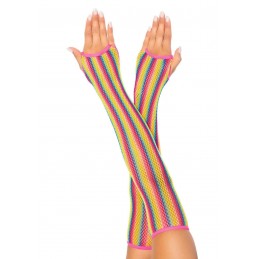 Rainbow Net Fingerless Arm...