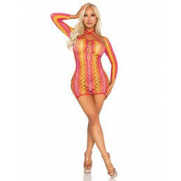 2 Pc Zig Zag Net Mini Dress...