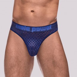 Diamond Mesh Thong - Navy -...