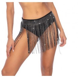 Glam Fringe Belt - Os - Black