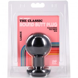 Round Butt Plug Large - Black