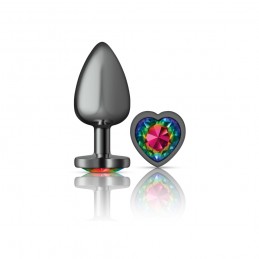 Rainbow Heart Gem Gunmetal...