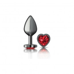 Deep Red Heart Gem Gunmetal...