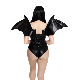 Wet Look Strapless Bat...