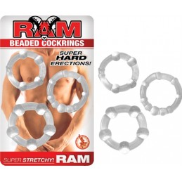 Ram Beaded Cockrings - Clear